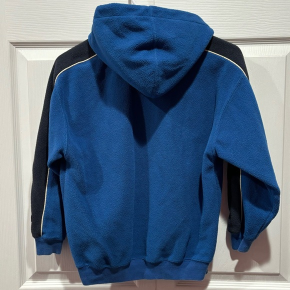GAP Boy’s Striped Fleece Hooded Hoodie Sweatshirt - blue & black, size M (7-8) - Picture 5 of 5